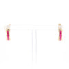 Channel Ruby Semi-Hoop Earrings