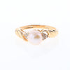 Pearl and Diamond Twist Ring