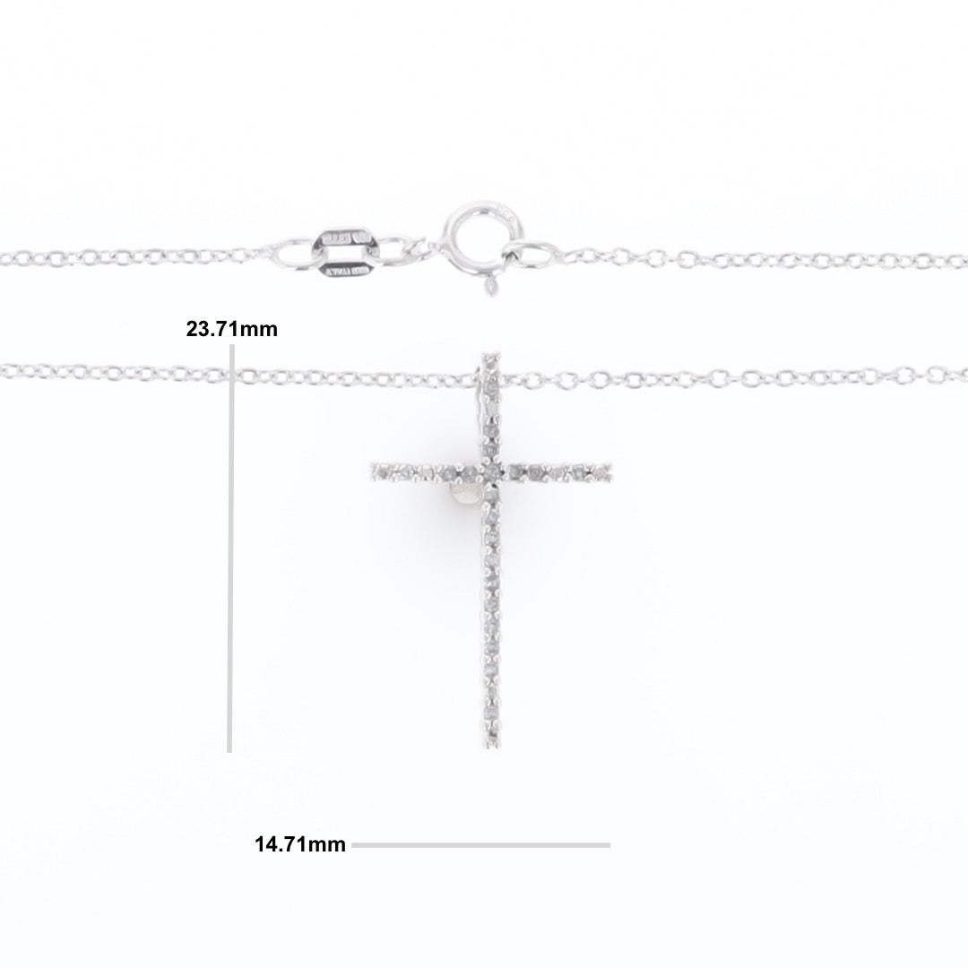 Thin Diamond Cross Necklace