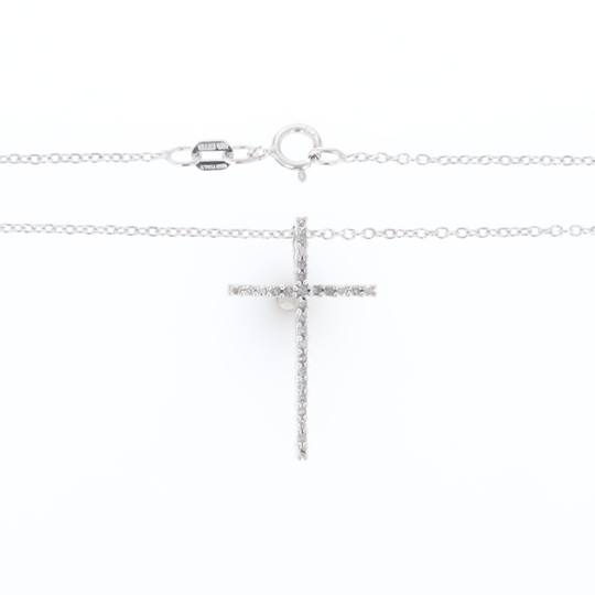 Thin Diamond Cross Necklace