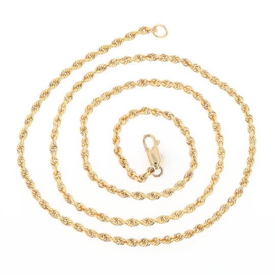 21" Yellow Gold Rope Chain