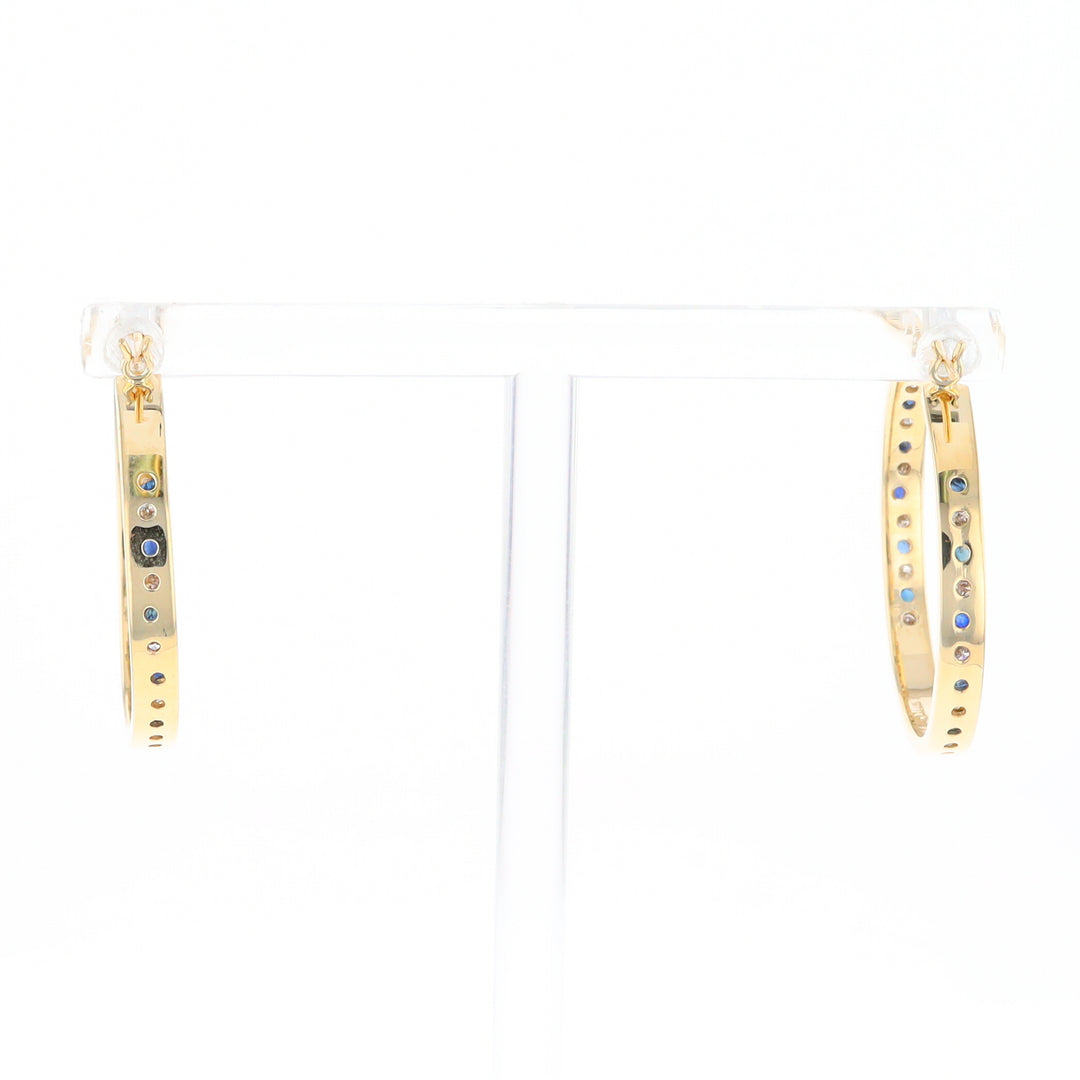 Sapphire & Diamond Hoop Earrings