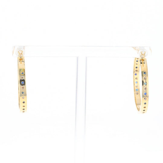 Sapphire & Diamond Hoop Earrings