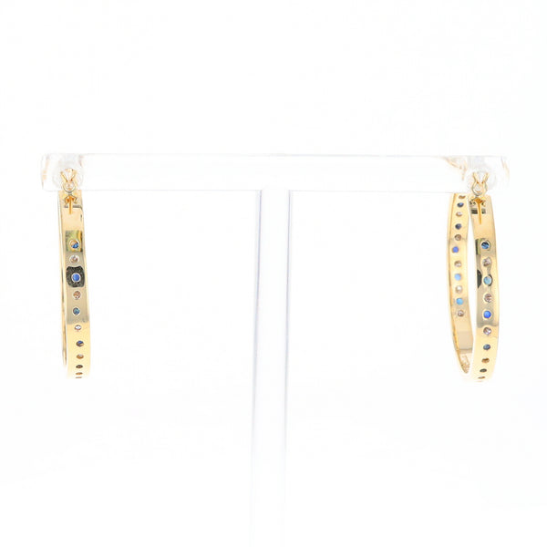 Sapphire & Diamond Hoop Earrings