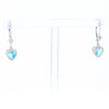 Blue Topaz Diamond Dangle Heart Earrings