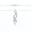 Ribbon Necklace With Black and White Diamonds