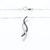 Ribbon Necklace With Black and White Diamonds