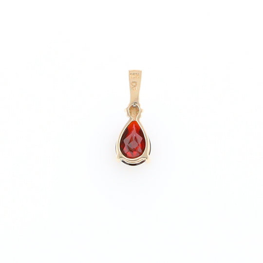 Pear Checkered Garnet Pendant