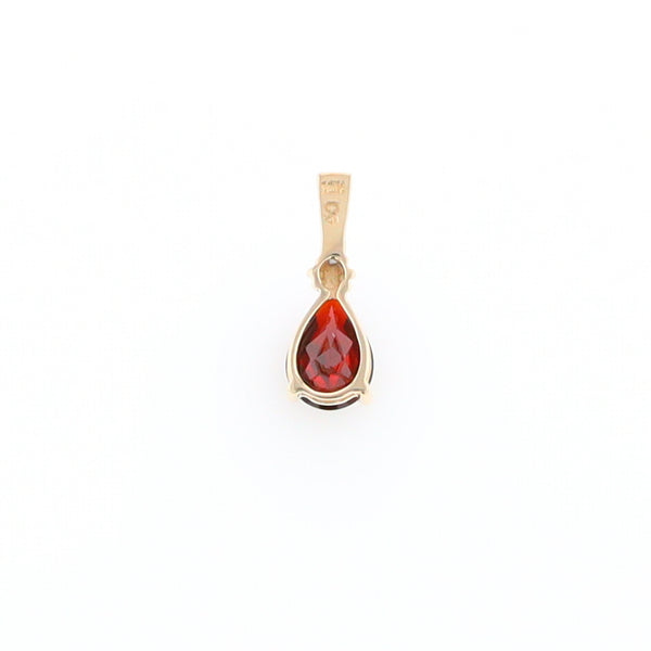 Pear Checkered Garnet Pendant