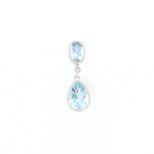 Oval and Pear-Shaped Aquamarine Pendant