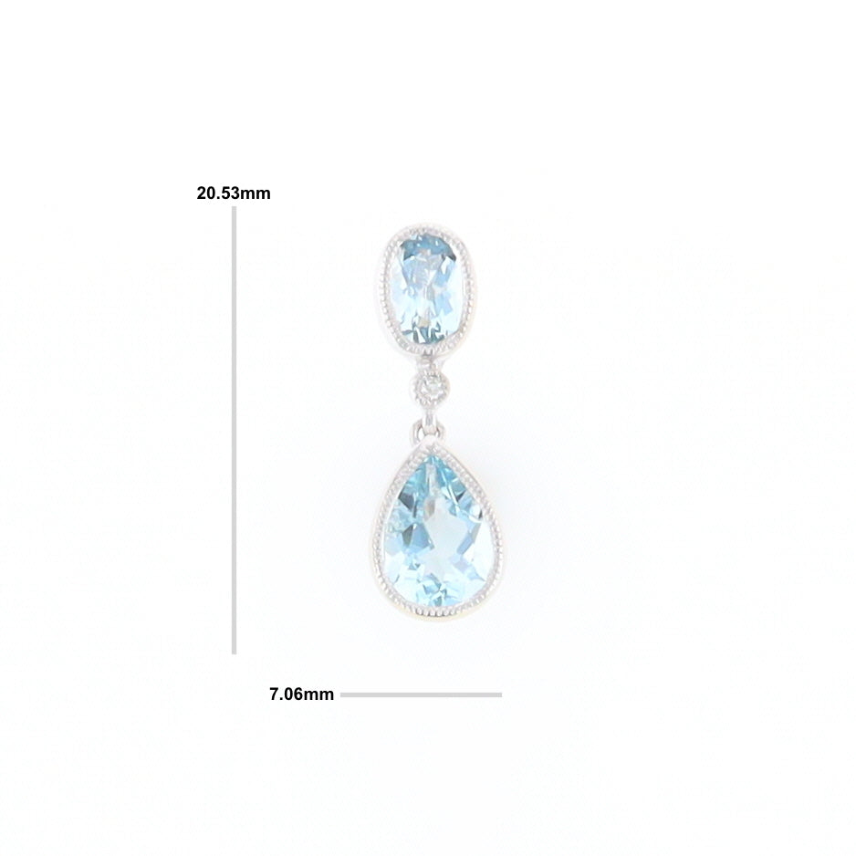 Oval and Pear-Shaped Aquamarine Pendant