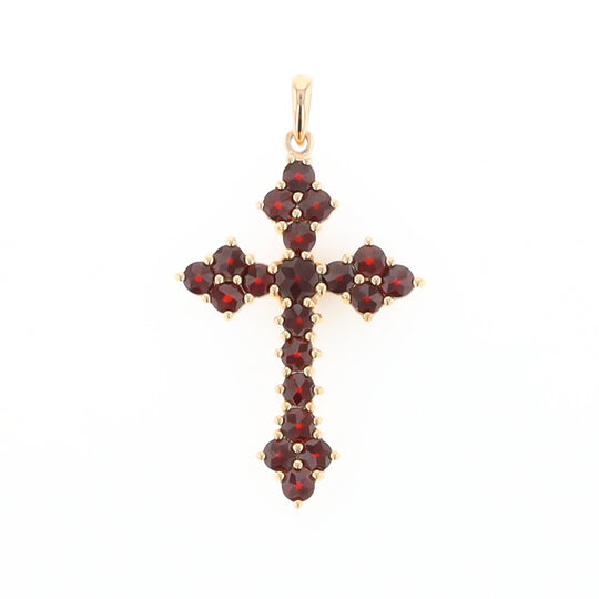 Vintage Garnet Cluster Cross