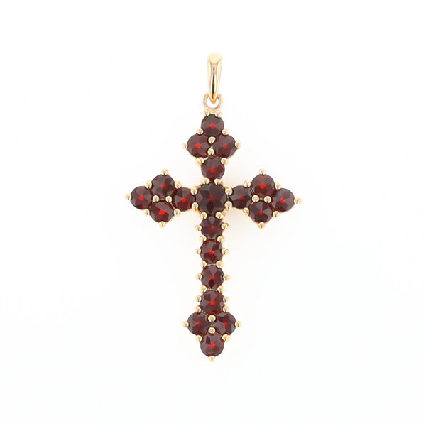 Vintage Garnet Cluster Cross