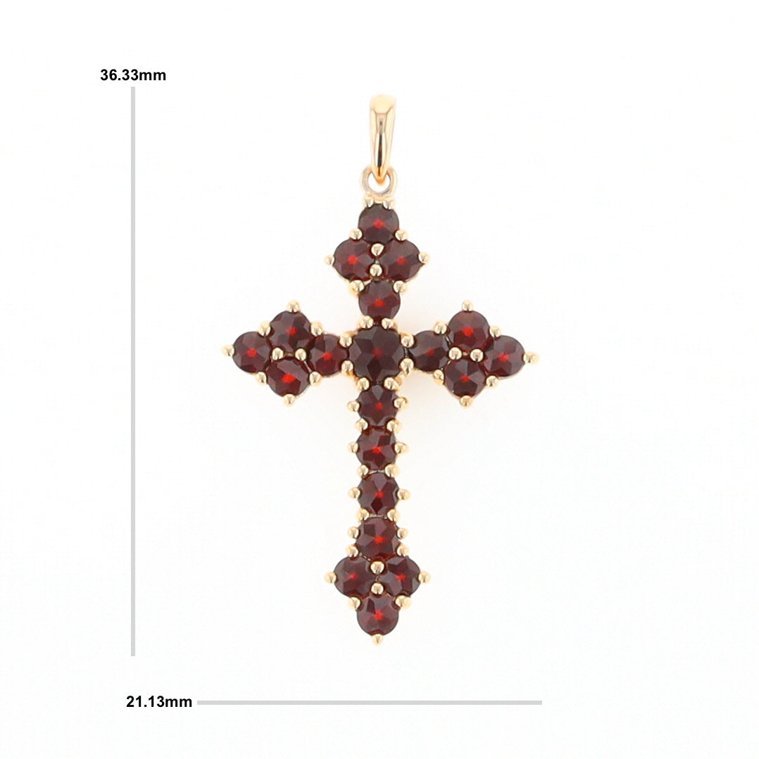 Vintage Garnet Cluster Cross