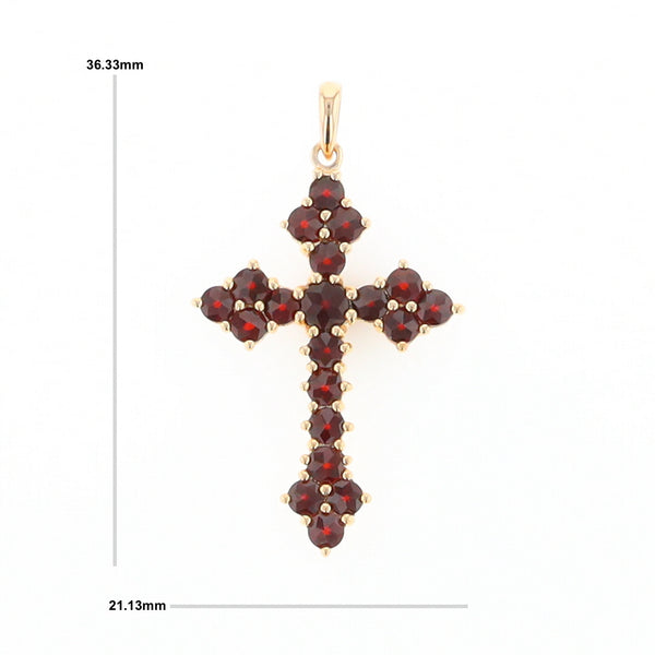 Vintage Garnet Cluster Cross