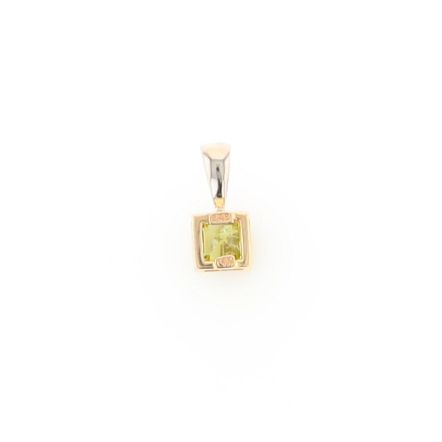 Two-Tone Bezel Peridot Pendant