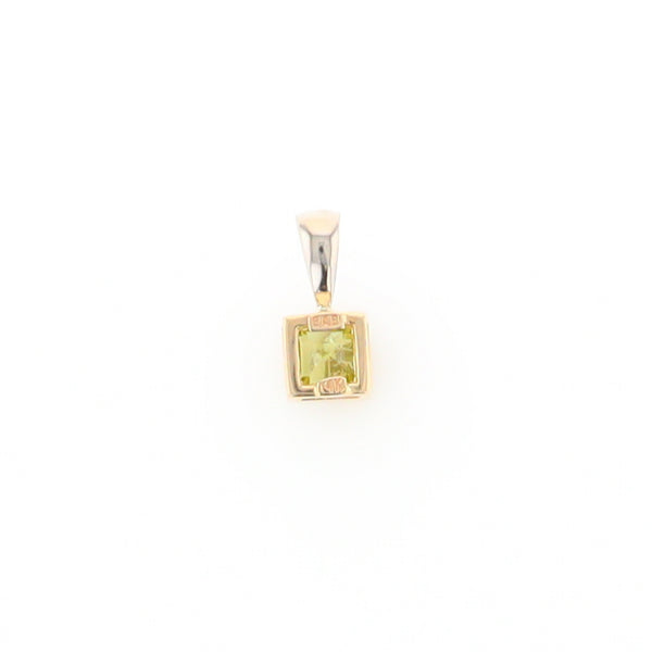 Two-Tone Bezel Peridot Pendant
