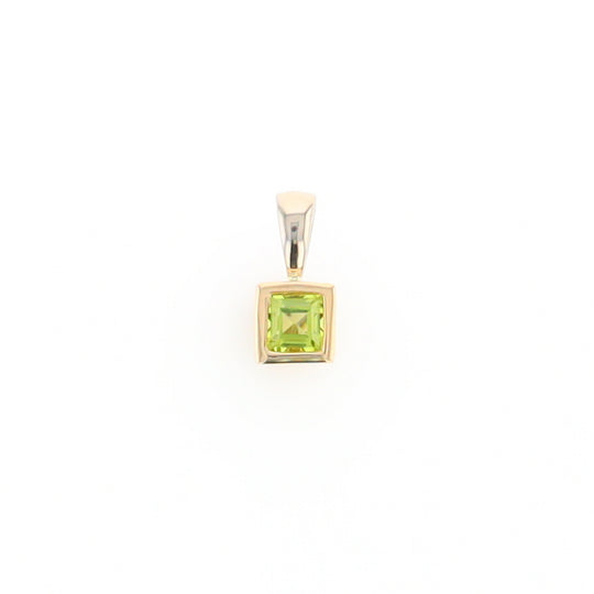 Two-Tone Bezel Peridot Pendant