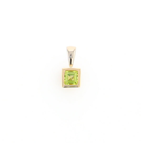 Two-Tone Bezel Peridot Pendant