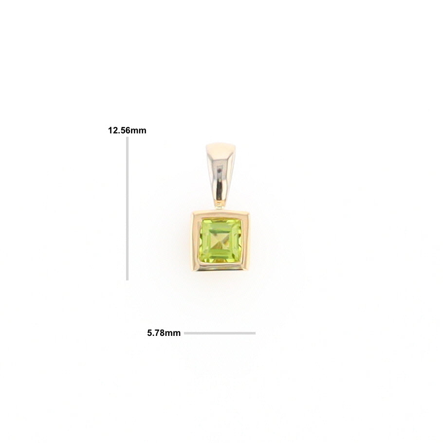 Two-Tone Bezel Peridot Pendant