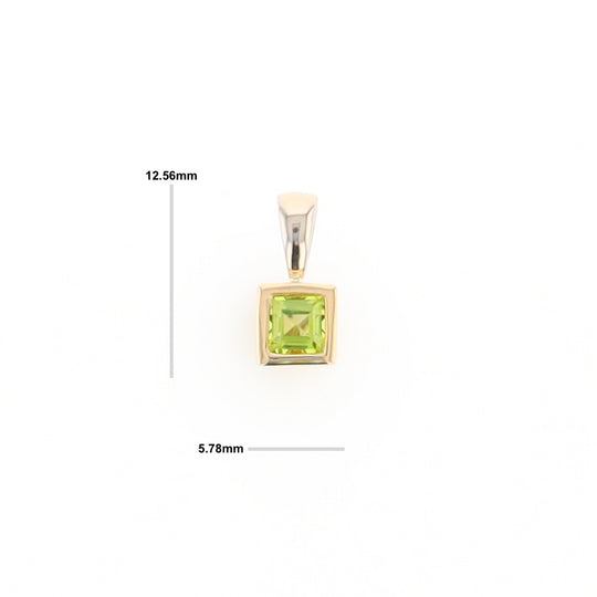 Two-Tone Bezel Peridot Pendant