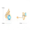 Blue Topaz Swirl Pear Stud Earrings