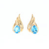 Blue Topaz Swirl Pear Stud Earrings