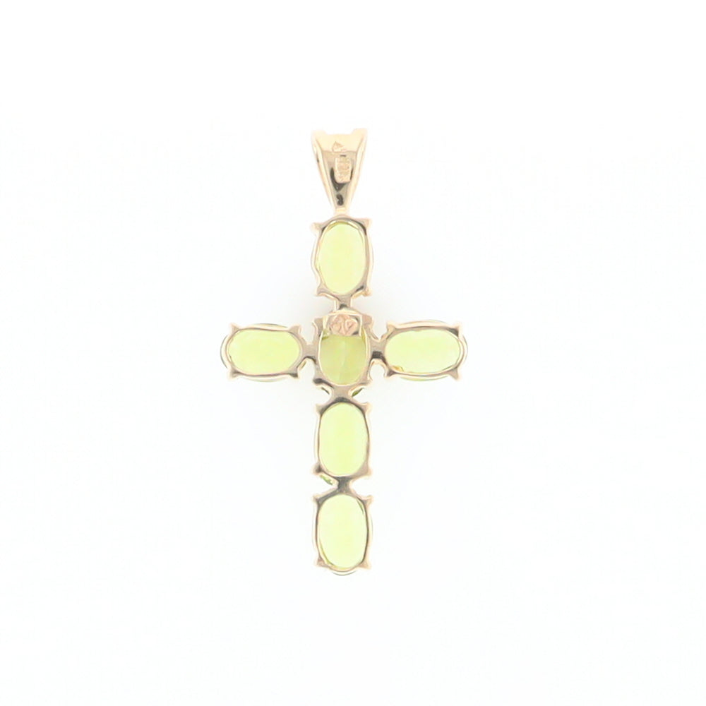 Oval Peridot Cross Pendant