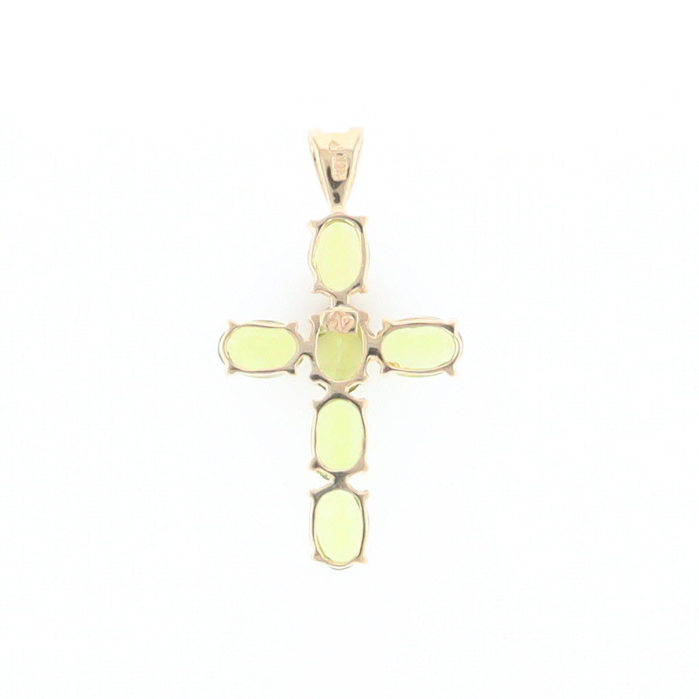 Oval Peridot Cross Pendant
