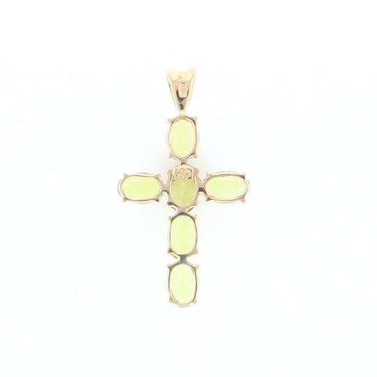 Oval Peridot Cross Pendant