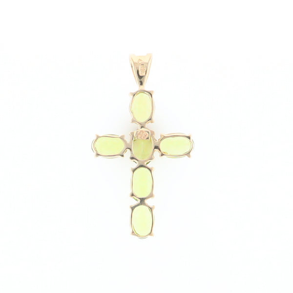 Oval Peridot Cross Pendant