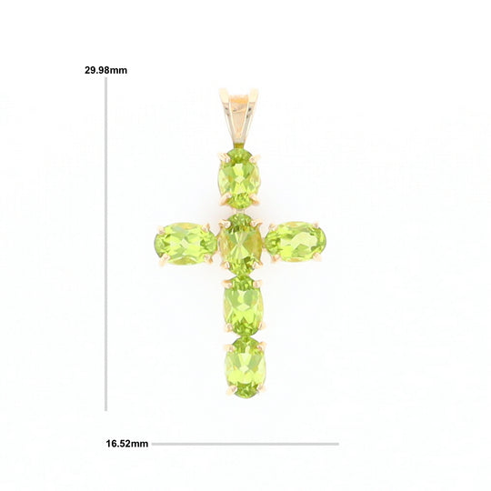 Oval Peridot Cross Pendant