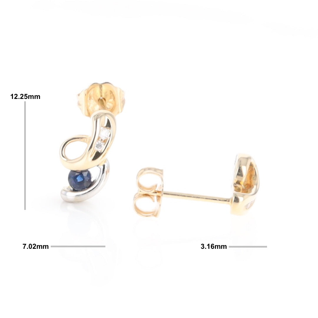Blue Sapphire Swirl Earrings