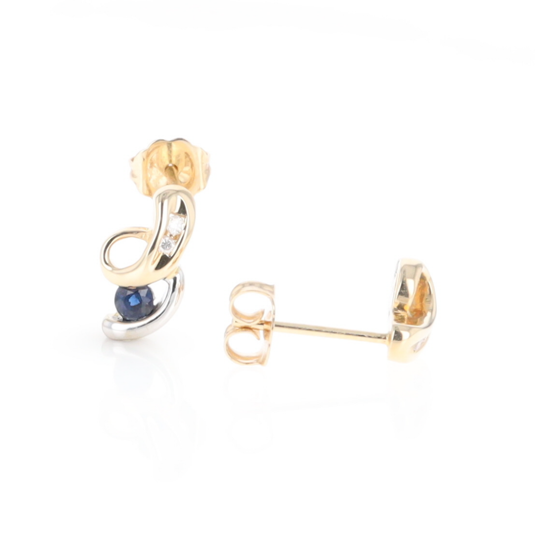Blue Sapphire Swirl Earrings