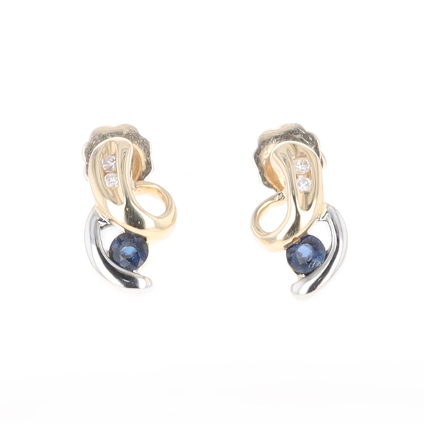 Blue Sapphire Swirl Earrings