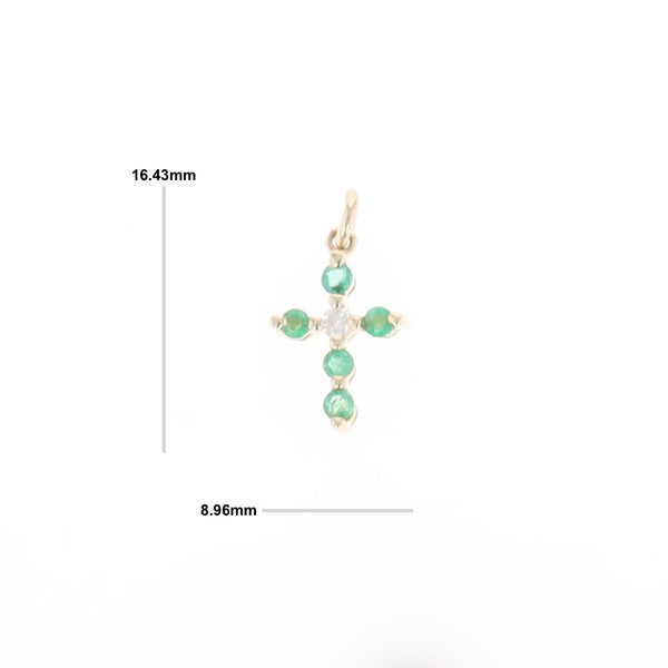 Small Emerald Cross Pendant