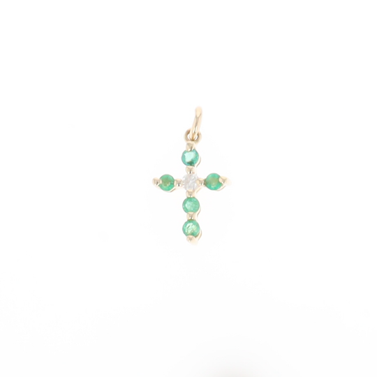 Small Emerald Cross Pendant