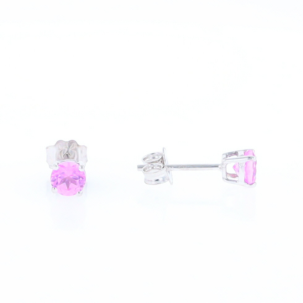 Pink Sapphire Stud Earrings