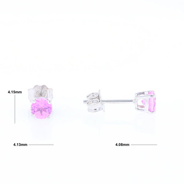 Pink Sapphire Stud Earrings