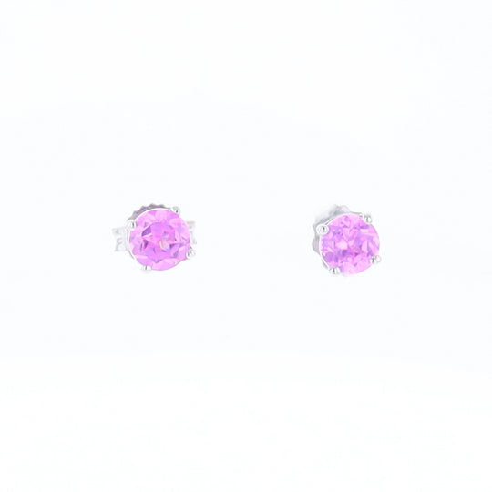 Pink Sapphire Stud Earrings