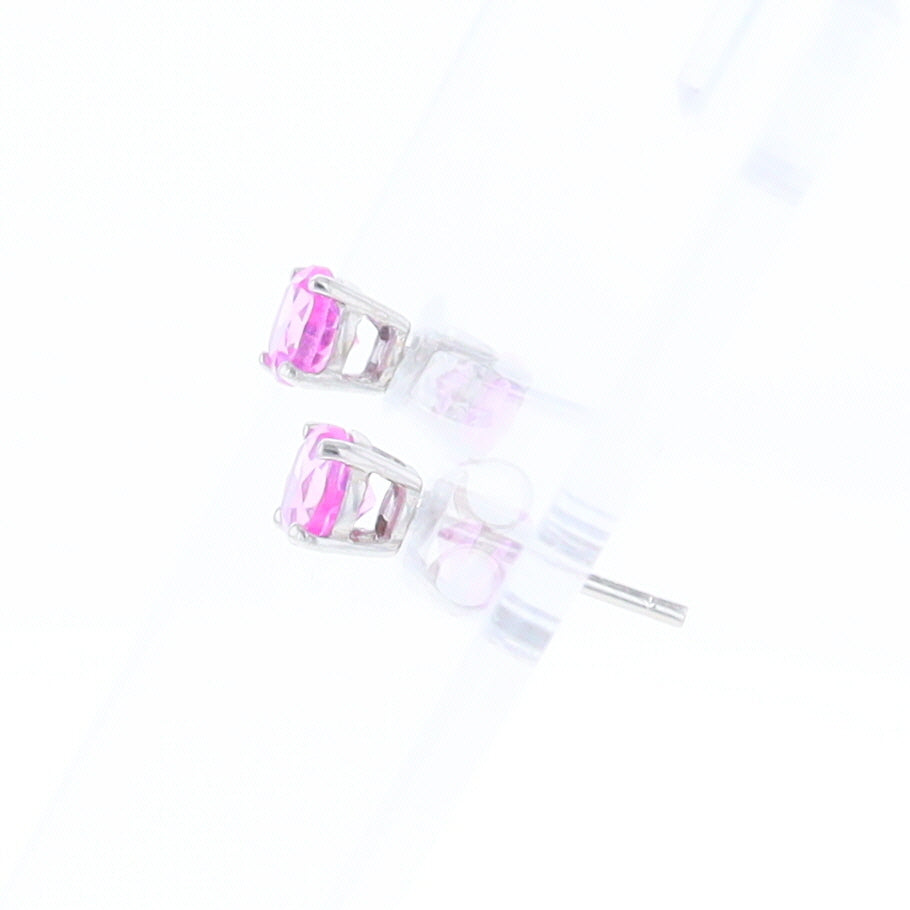 Pink Sapphire Stud Earrings