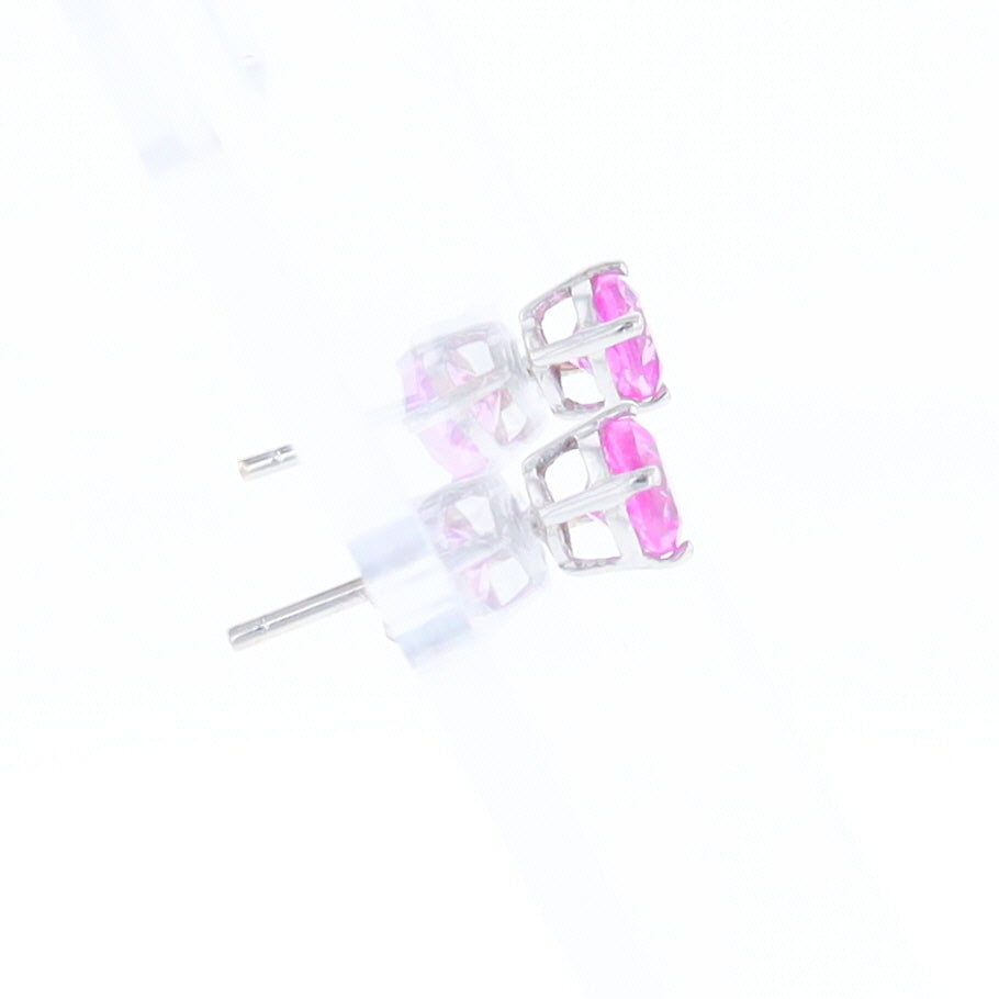 Pink Sapphire Stud Earrings