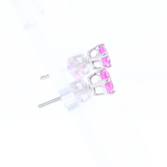 Pink Sapphire Stud Earrings