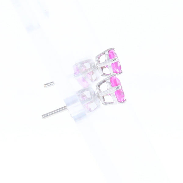 Pink Sapphire Stud Earrings