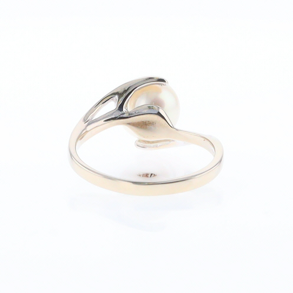 Pearl Solitaire Bypass Ring