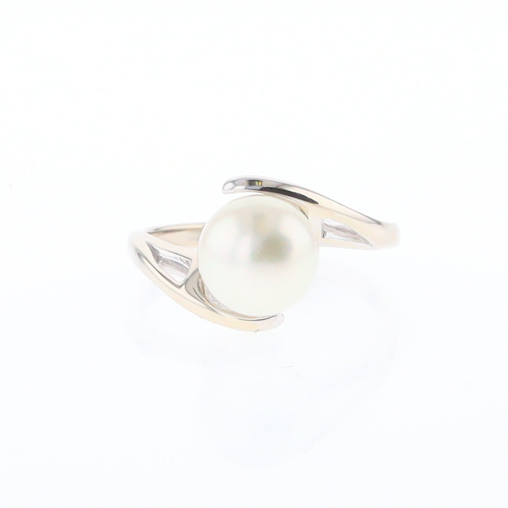 Pearl Solitaire Bypass Ring