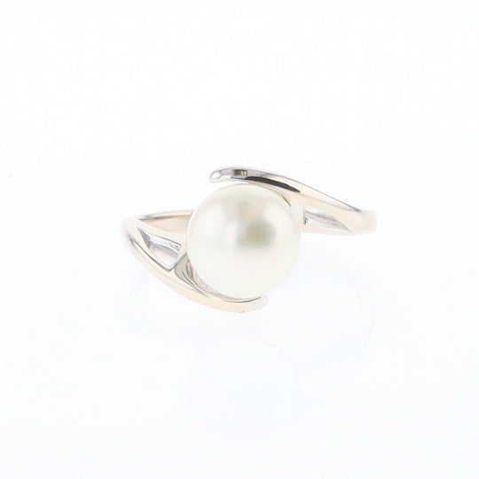 Pearl Solitaire Bypass Ring