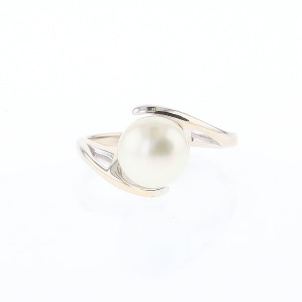 Pearl Solitaire Bypass Ring