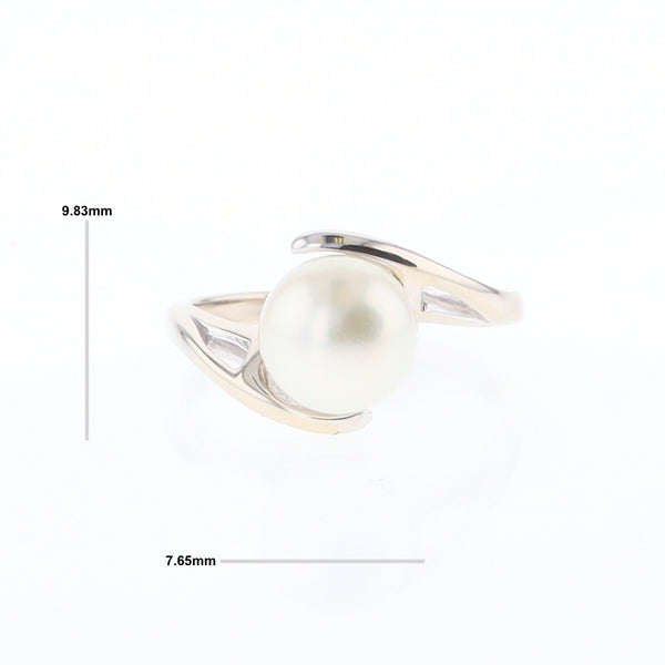 Pearl Solitaire Bypass Ring