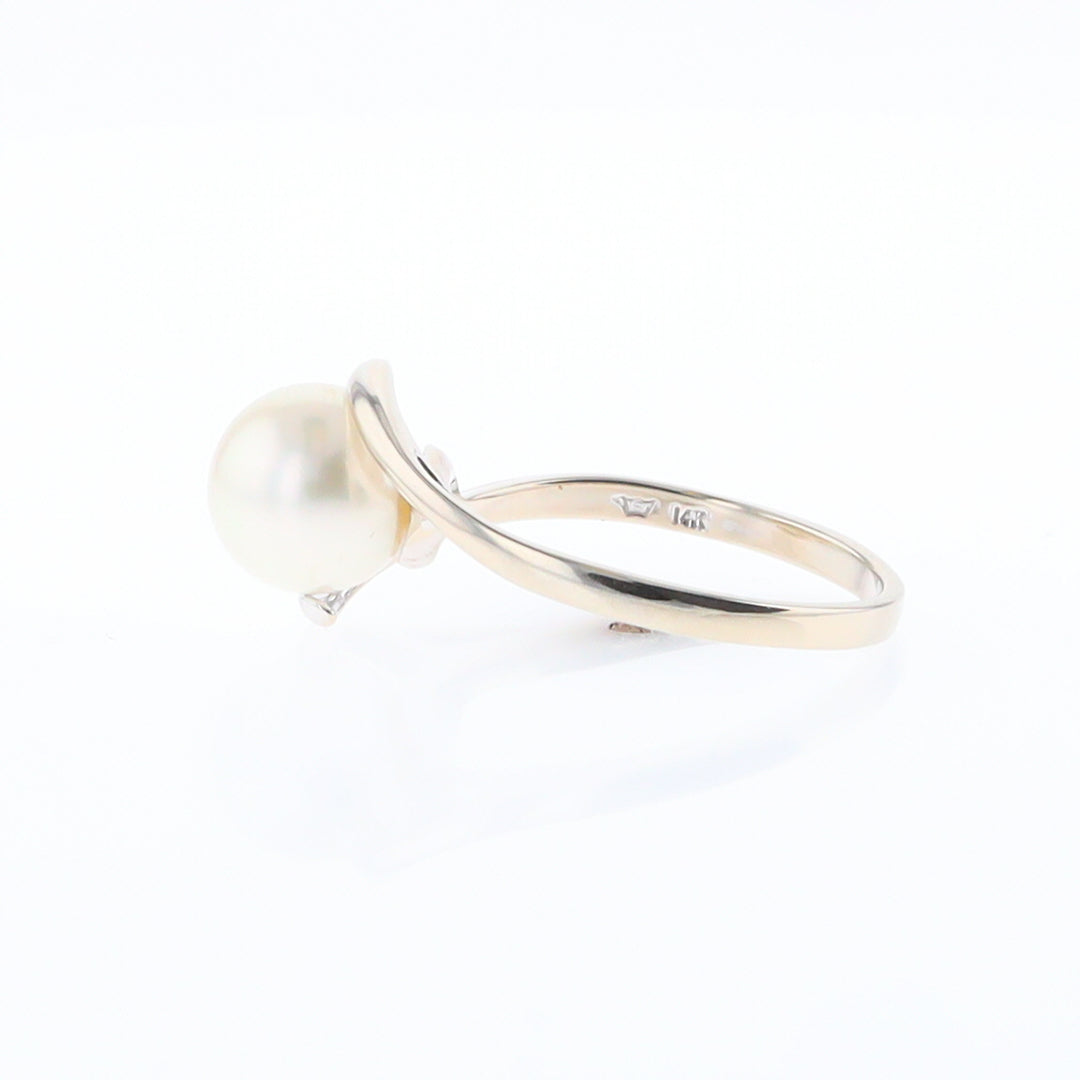 Pearl Solitaire Bypass Ring